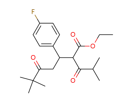 3-(4-Fluorophenyl)-6,6-dimethyl-2-(2-methyl-1-oxopropyl)-5-oxoheptanoic acid, ethyl ester