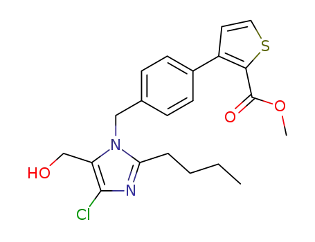 2-butyl-4-chloro-5-(hydroxymethyl)-1-<<1-<2-(methoxycarbonyl)thien-3-yl>-4-phenyl>methyl>-1H-imidazole