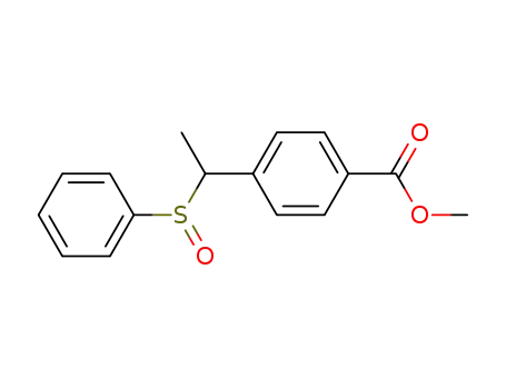 Molecular Structure of 88393-08-2 (Benzoic acid, 4-[1-(phenylsulfinyl)ethyl]-, methyl ester)
