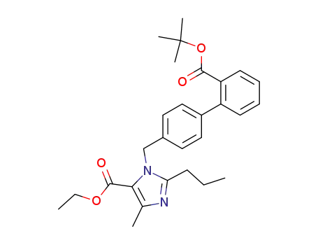 Molecular Structure of 172876-05-0 (3-(2'-tert-Butoxycarbonyl-biphenyl-4-ylmethyl)-5-methyl-2-propyl-3H-imidazole-4-carboxylic acid ethyl ester)