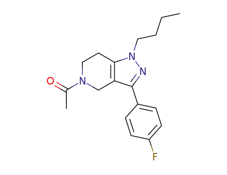 Molecular Structure of 87628-91-9 (1H-Pyrazolo[4,3-c]pyridine,
5-acetyl-1-butyl-3-(4-fluorophenyl)-4,5,6,7-tetrahydro-)