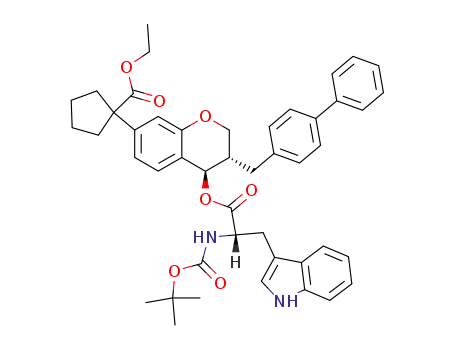 1-{(3S,4R)-3-Biphenyl-4-ylmethyl-4-[(S)-2-tert-butoxycarbonylamino-3-(1H-indol-3-yl)-propionyloxy]-chroman-7-yl}-cyclopentanecarboxylic acid ethyl ester