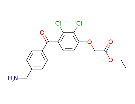 Molecular Structure of 92270-73-0 (Acetic acid, [4-[4-(aminomethyl)benzoyl]-2,3-dichlorophenoxy]-, ethyl
ester)