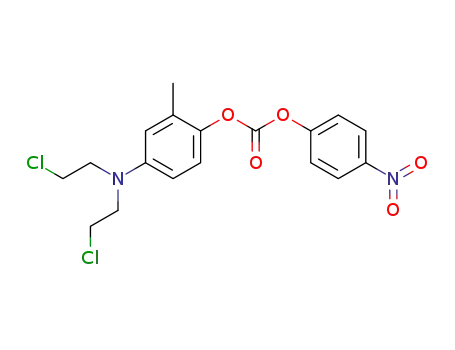 Molecular Structure of 156079-38-8 (Carbonic acid 4-[bis-(2-chloro-ethyl)-amino]-2-methyl-phenyl ester 4-nitro-phenyl ester)