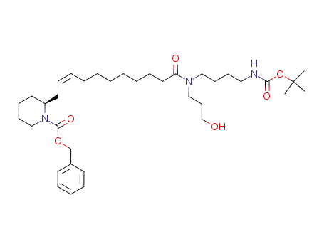 <11(2S)>-N-<4-<(tert-butoxycarbonyl)amino>butyl>-N-(3-hydroxypropyl)-11-<2-<N-(benzyloxy)carbonyl>piperidyl>-9-undecenamide