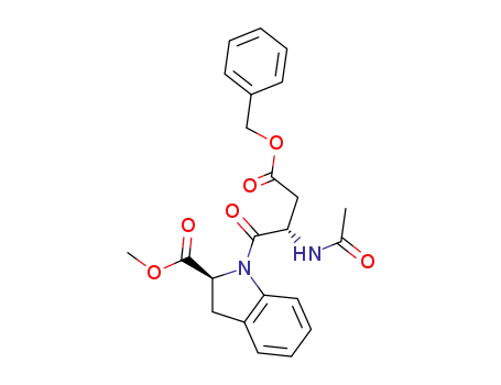 Molecular Structure of 160726-11-4 ((S)-1-((S)-2-Acetylamino-3-benzyloxycarbonyl-propionyl)-2,3-dihydro-1H-indole-2-carboxylic acid methyl ester)