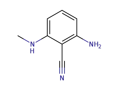 Molecular Structure of 63365-24-2 (2-Amino-6-methylaminobenzonitrile)