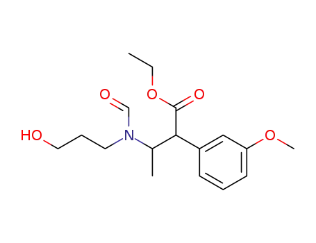 ethyl 2-(m-methoxyphenyl)-3-<N-formyl-N-(3'-hydroxypropyl)amino>butanoate