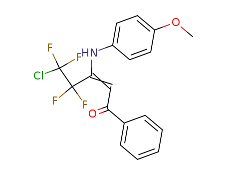 Molecular Structure of 195833-30-8 ((E)-5-Chloro-4,4,5,5-tetrafluoro-3-(4-methoxy-phenylamino)-1-phenyl-pent-2-en-1-one)