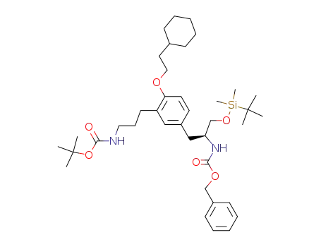{3-[5-[(S)-2-Benzyloxycarbonylamino-3-(tert-butyl-dimethyl-silanyloxy)-propyl]-2-(2-cyclohexyl-ethoxy)-phenyl]-propyl}-carbamic acid tert-butyl ester