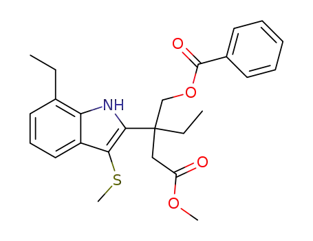 methyl β-<(benzoyloxy)methyl>-β,7-diethyl-3-(methylthio)-1H-indole-2-propanoate
