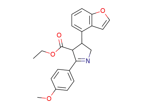 Molecular Structure of 1026632-01-8 (4-Benzofuran-4-yl-2-(4-methoxy-phenyl)-4,5-dihydro-3H-pyrrole-3-carboxylic acid ethyl ester)