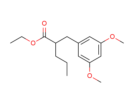 Molecular Structure of 196926-60-0 (2-(3,5-Dimethoxy-benzyl)-pentanoic acid ethyl ester)