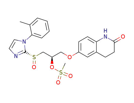 (S<sub>S</sub>)-methanesulfonic acid 1-(2-oxo-1,2,3,4-tetrahydro-quinolin-6-yloxymethyl)-2-(1-o-tolyl-1H-imidazol-2-ylsulfinyl)-ethyl ester