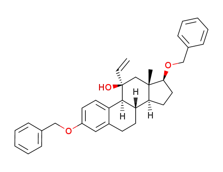 Molecular Structure of 166183-95-5 (3,17β-Bis(benzyloxy)-11α-ethenylestra-1,3,5(10)-trien-11β-ol)