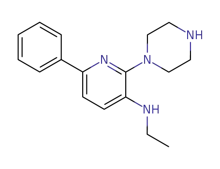 Molecular Structure of 198017-52-6 (1-(3-ethylamino-6-phenyl-2-pyridyl)piperazine)