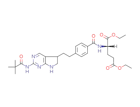 diethyl N-<2-pivaloylamino<(5,6-dihydropyrrolo<2,3-d>pyrimidin-5-yl)ethyl>benzoyl>-L-glutamate