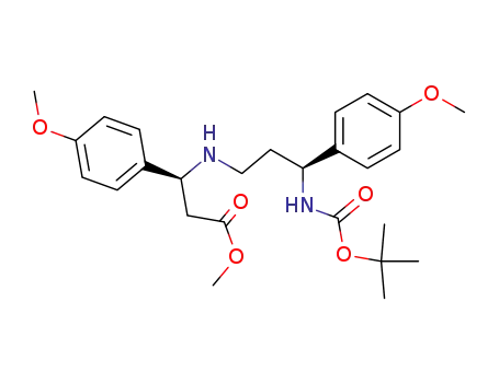 methyl (3S,3S')-3-<3'-tert-butoxycarbonylamino-3'-(4-methoxyphenyl)propylamino>-3-(4-methoxyphenyl)propionate