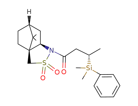 (S)-1-((1S,5R,7R)-10,10-Dimethyl-3,3-dioxo-3λ<sup>6</sup>-thia-4-aza-tricyclo[5.2.1.0<sup>1,5</sup>]dec-4-yl)-3-(dimethyl-phenyl-silanyl)-butan-1-one