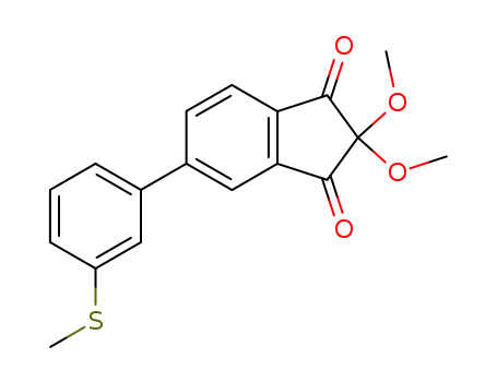 Molecular Structure of 160775-68-8 (2,2-Dimethoxy-5-(3-methylsulfanyl-phenyl)-indan-1,3-dione)