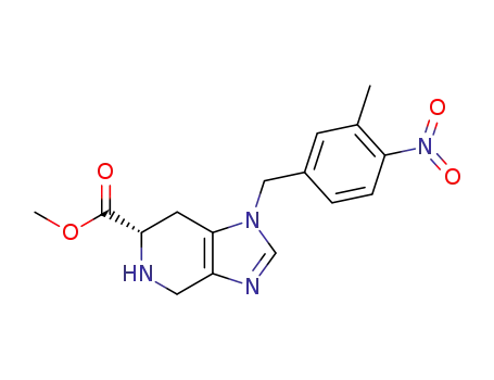Molecular Structure of 136677-03-7 (1H-Imidazo[4,5-c]pyridine-6-carboxylic acid,
4,5,6,7-tetrahydro-1-[(3-methyl-4-nitrophenyl)methyl]-, methyl ester, (S)-)
