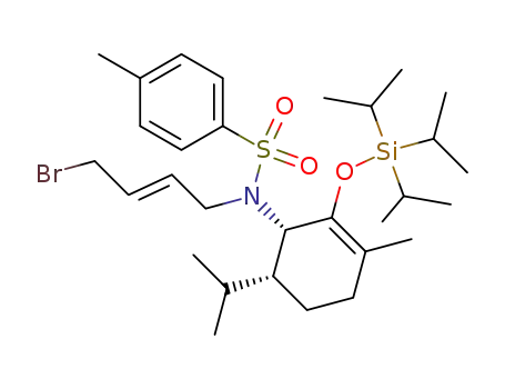 E-(5R,6S)-5-isopropyl-6-<N,N'-(4-methylphenylsulfonyl)-(4-bromo-2-butene)>amino-2-methyl-1-triisopropylsilyl(oxy)-cyclohex-1-ene