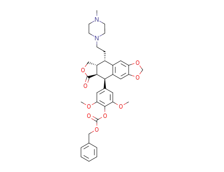 Carbonic acid benzyl ester 2,6-dimethoxy-4-{(5R,5aR,8aR,9S)-9-[2-(4-methyl-piperazin-1-yl)-ethyl]-6-oxo-5,5a,6,8,8a,9-hexahydro-furo[3',4':6,7]naphtho[2,3-d][1,3]dioxol-5-yl}-phenyl ester