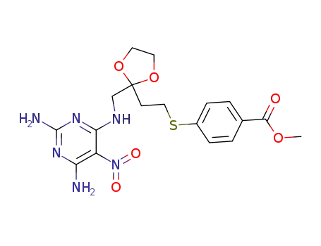4-(2-{2-[(2,6-Diamino-5-nitro-pyrimidin-4-ylamino)-methyl]-[1,3]dioxolan-2-yl}-ethylsulfanyl)-benzoic acid methyl ester