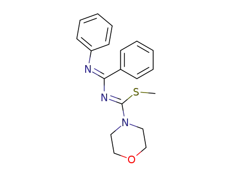 N-{Phenyl-[(E)-phenylimino]-methyl}-morpholine-4-carboximidothioic acid methyl ester