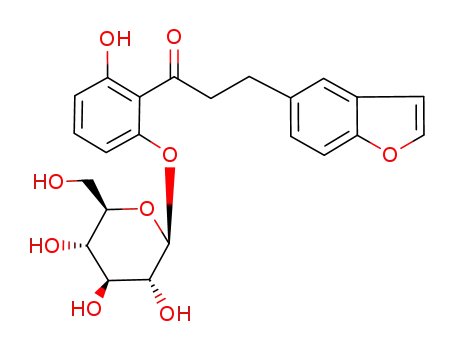 Molecular Structure of 174456-32-7 (2'-(β-D-glucopyranosyloxy)-6'-hydroxy-3-(5-benzo[b]-furanyl)propiophenone)