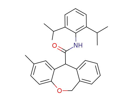 Molecular Structure of 144169-96-0 (N-[2,6-bis(1-methylethyl)phenyl]-2-methyl-6,11-dihydrodibenzo[b,e]oxepine-11-carboxamide)