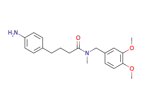 Molecular Structure of 143665-56-9 (Benzenebutanamide,
4-amino-N-[(3,4-dimethoxyphenyl)methyl]-N-methyl-)