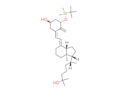 Molecular Structure of 98728-26-8 ((1R,3S,Z)-3-(tert-butyldiMethylsilyloxy)-5-((E)-2-((1R,3aS,7aR)-1-((R)-6-hydroxy-6-Methylheptan-2-yl)-7a-Methyldihydro-1H-inden-4(2H,5H,6H,7H,7aH)-ylidene)ethylidene)-4-Methylenecyclohexanol)