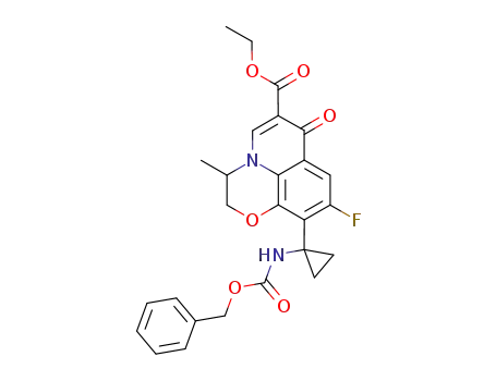 9-(1-Benzyloxycarbonylamino-cyclopropyl)-8-fluoro-3-methyl-6-oxo-2,3-dihydro-6H-1-oxa-3a-aza-phenalene-5-carboxylic acid ethyl ester