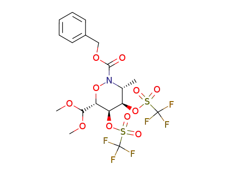 (3R,4R,5S,6R)-6-Dimethoxymethyl-3-methyl-4,5-bis-trifluoromethanesulfonyloxy-[1,2]oxazinane-2-carboxylic acid benzyl ester