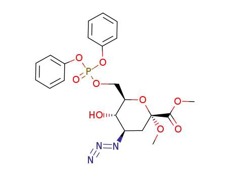 Molecular Structure of 156726-67-9 (methyl (methyl 4-azido-3,4-dideoxy-D-arabino-heptulopyranosid)onate 7-(diphenylphosphate))