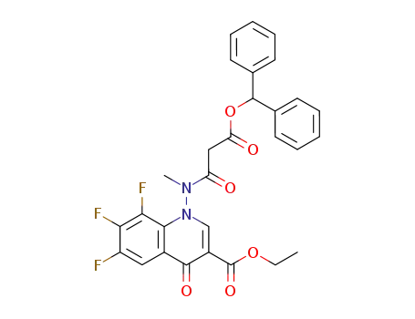 ethyl 1-<N-(diphenylmethyloxycarbonyl)acetyl-N-methylamino>-6,7,8-trifluoro-1,4-dihydro-4-oxo-quinoline-3-carboxylate