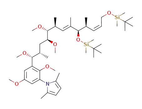 (2Z,4S,5R,6E,8S,9R,10S,12S,13R)-1,5-bis(tert-butyldimethylsilyloxy)-13-<3'-(2'',5''-dimethylpyrrol-1''-yl)-2',5'-dimethoxyphenyl>-9,10,13-trimethoxy-4,6,8,12-tetramethyl-2,6-tridecadiene