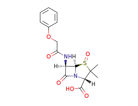 Molecular Structure of 33069-21-5 (6β-phenoxyacetamidopenicillanic acid 1β-sulfoxide)