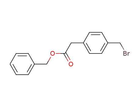 Molecular Structure of 140233-65-4 (Benzeneacetic acid, 4-(bromomethyl)-, phenylmethyl ester)