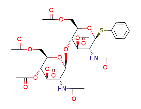 Acetic acid (2R,3S,4R,5R,6S)-2-acetoxymethyl-5-acetylamino-3-((2S,3R,4R,5S,6R)-4,5-diacetoxy-6-acetoxymethyl-3-acetylamino-tetrahydro-pyran-2-yloxy)-6-phenylsulfanyl-tetrahydro-pyran-4-yl ester