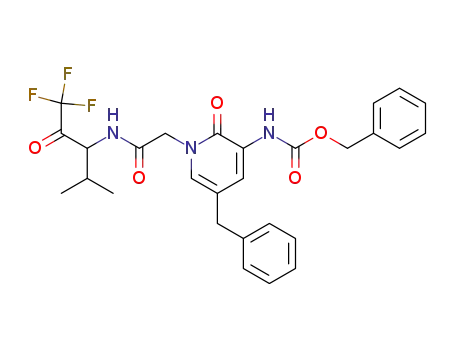 2-(5-Benzyl-3-benzyloxycarbonylamino-2-oxo-1,2-dihydro-1-pyridyl)-N-(3,3,3-trifluoro-1-isopropyl-2-oxopropyl)acetamide