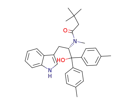 Molecular Structure of 171007-26-4 (3-(3'-indolyl)-(2S)-(N-methyl-N-3'',3''-dimethylbutyrylamino)-1,1-di(4'''-methylphenyl)-1-propanol)