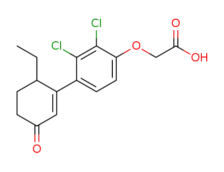 Molecular Structure of 183430-18-4 ([2,3-dichloro-4-(6ethyl-3-oxo-1-cyclohexen-1-yl)phenoxy]acetic acid)