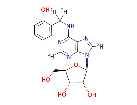 Molecular Structure of 74511-48-1 (N<sup>6</sup>-(o-Hydroxybenzyl)adenosine-d4)