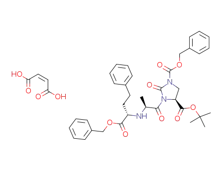 (S)-3-[(S)-2-((S)-1-Benzyloxycarbonyl-3-phenyl-propylamino)-propionyl]-2-oxo-imidazolidine-1,4-dicarboxylic acid 1-benzyl ester 4-tert-butyl ester; compound with (Z)-but-2-enedioic acid