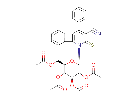Acetic acid (2R,3R,4S,5R,6R)-4,5-diacetoxy-6-acetoxymethyl-2-(3-cyano-4,6-diphenyl-2-thioxo-2H-pyridin-1-yl)-tetrahydro-pyran-3-yl ester