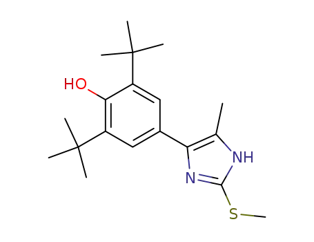 Molecular Structure of 84203-47-4 (Phenol,
2,6-bis(1,1-dimethylethyl)-4-[5-methyl-2-(methylthio)-1H-imidazol-4-yl]-)