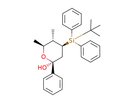 Molecular Structure of 203174-61-2 ((2S,4S,5S,6S)-4-(tert-Butyl-diphenyl-silanyl)-5,6-dimethyl-2-phenyl-tetrahydro-pyran-2-ol)