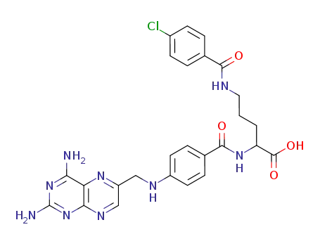 Molecular Structure of 113857-85-5 (N<sup>α</sup>-(4-amino-4-deoxypteroyl)-N<sup>δ</sup>-(4-chlorobenzoyl)-L-ornithine)